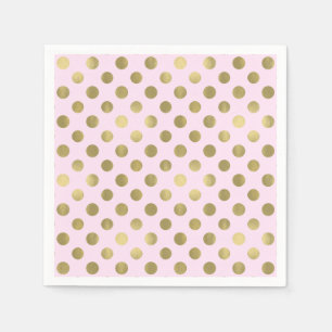 Serviette Jetable Pink Gold Polka Dot Anniversaire