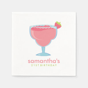 Serviette Jetable Pink Margarita Boire la fête d'été