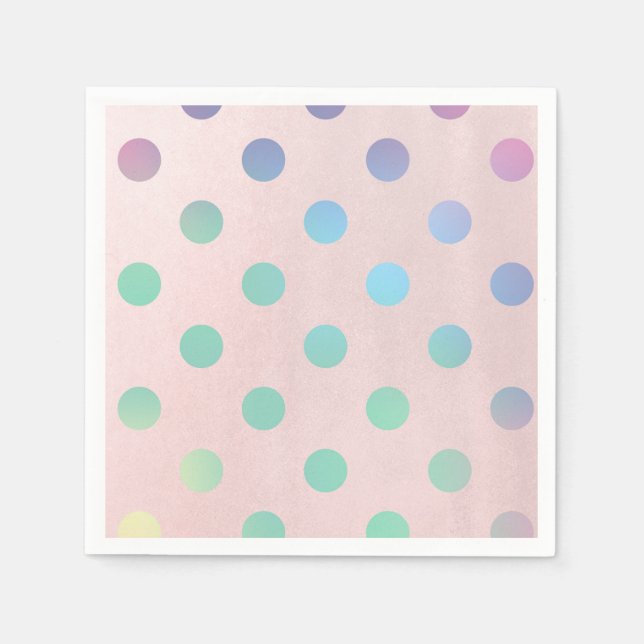 Serviette Jetable Pink Rainbow Pastel Pois fête d'anniversaire (Devant)
