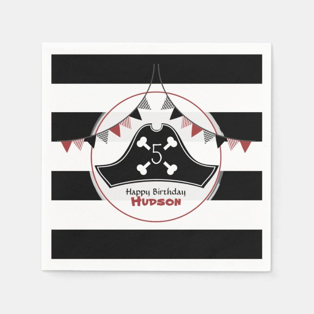 Serviette Jetable Pirate Anniversaire serviettes (Devant)