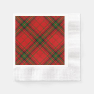Serviette Jetable Plaque rouge vert tartan MacDougall
