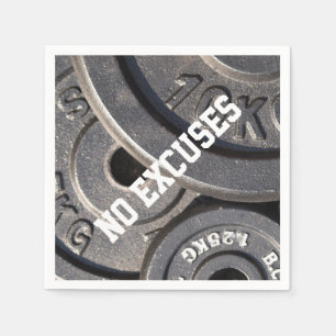 Serviette Jetable Plaques d'haltérophilie, "No Excuses"