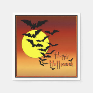 Serviette Jetable Pleine lune chauves-souris Halloween Napkins