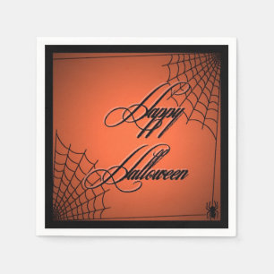 Serviette Jetable Poches noires et orange Halloween