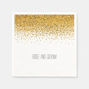 Serviette Jetable Points fascinants de confettis d'or