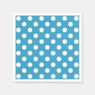 Serviette Jetable Pois blancs sur Arrière - plan bleu Peacock