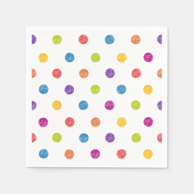 SERVIETTE JETABLE POIS, COULEUR MULTI (Devant)