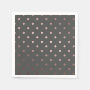 Serviette Jetable pois élégants faux rose gris or