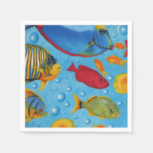 Serviette Jetable Poisson tropical 2