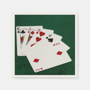 Serviette Jetable Poker Hands - Haute Carte - King