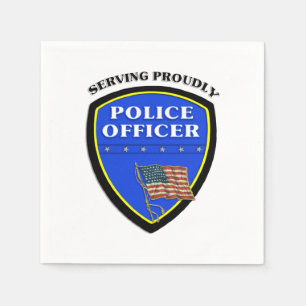 Serviette Jetable Police servant fièrement