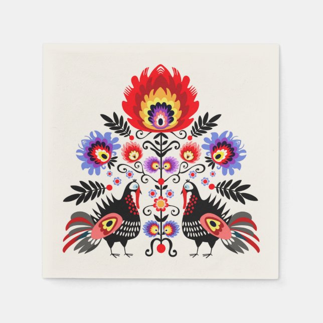 Serviette Jetable polish folk (Devant)