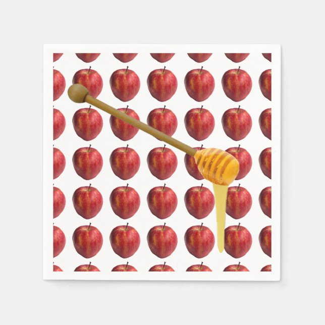 Serviette Jetable Pommes et miel Rosh Hashanah (Devant)