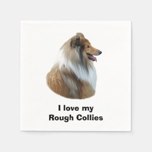 Serviette Jetable Portrait de Rough Collie