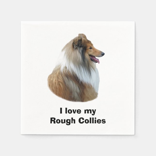 Serviette Jetable Portrait de Rough Collie (Devant)