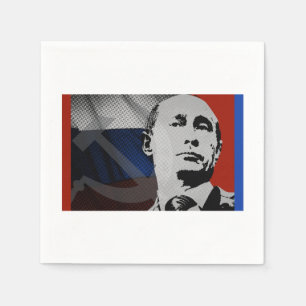 Serviette Jetable Poutine avec drapeau russe