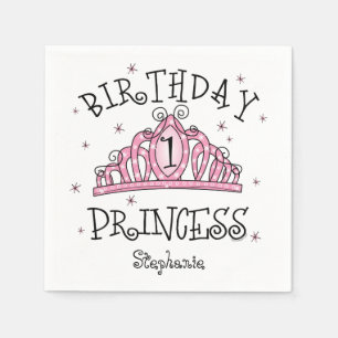Serviette Jetable Princesse ęr anniversaire de diadème