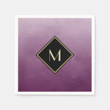 Purple Brossé Élégant Avec Monogramme Or Simple