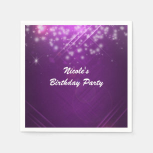Serviette Jetable Purple Fuchsia Sparkle Glam Dance Club