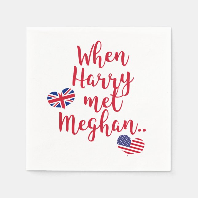 Serviette Jetable Quand Harry a rencontré Meghan | Fun Mariage royal (Devant)