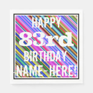 Serviette Jetable Quatre-vingt-troisième anniversaire vibrant et