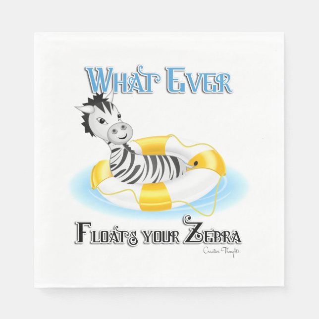 Serviette Jetable Quoi qu'il flotte votre Zebra 4 (Devant)