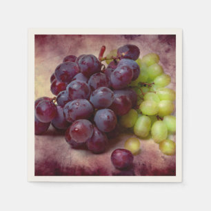 Serviette Jetable Raisins Rouge Et Vert