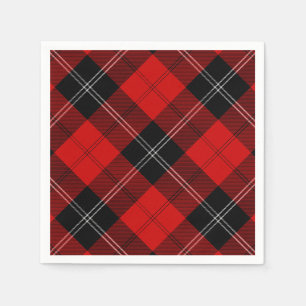 Serviette Jetable Ramsay tartan rouge noir plaid