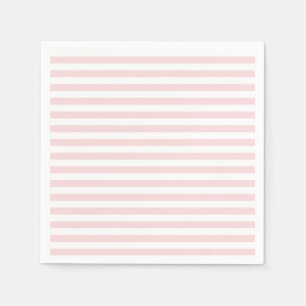 Serviette Jetable Rayures minces - blanches et pâles - rose