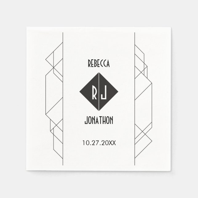 Serviette Jetable Réception Art déco moderne Naples (Devant)