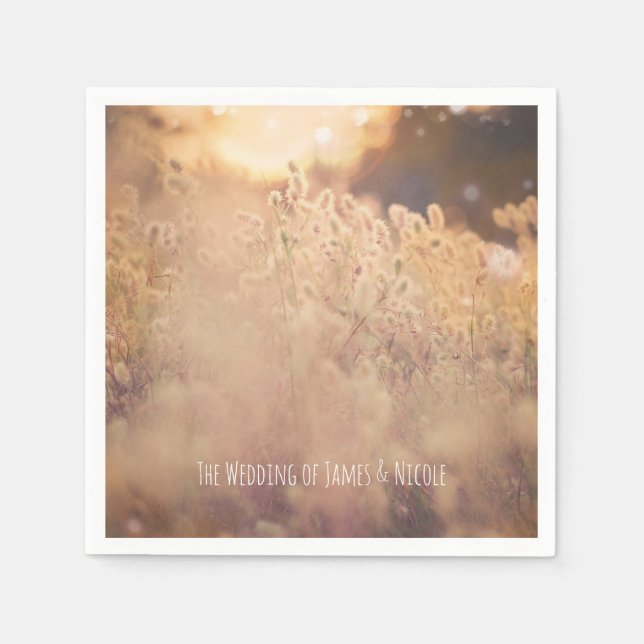 Serviette Jetable Réception de mariage champêtre rustique Champ de f (Devant)