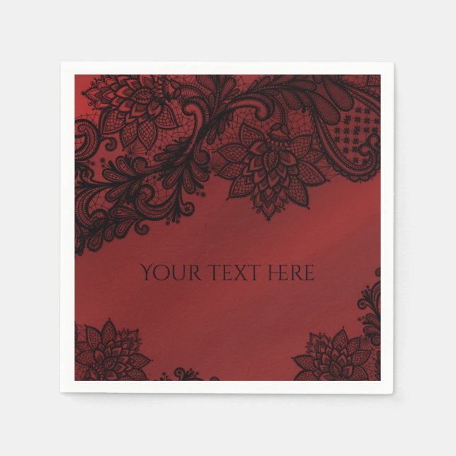 Serviette Jetable Red & Black Dark Elegance Goth Wedding Party (Devant)
