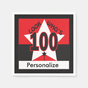 Serviette Jetable Regardez qui a 100 ans   100e anniversaire