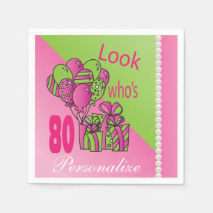 Serviette Jetable Regardez qui est le quatre-vingtième anniversaire