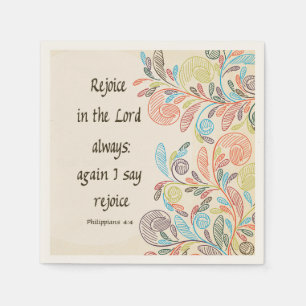 Serviette Jetable Réjouissez-vous dans le seigneur Napkins