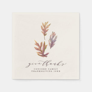 Serviette Jetable Remercier les feuilles de Thanksgiving