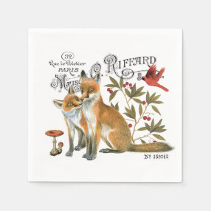 Serviette Jetable renard vintage