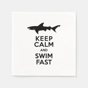 Serviette Jetable Requin - gardez le calme et nagez rapidement