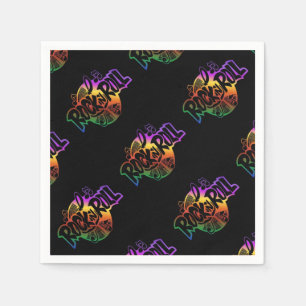 Serviette Jetable Rock et Roll Rainbow Music Motif Napkins