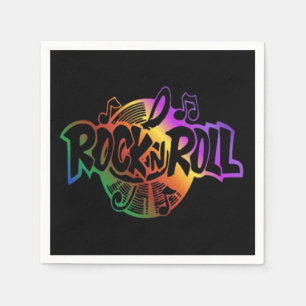 Serviette Jetable Rock et Roll Rainbow Music Thème Napkins