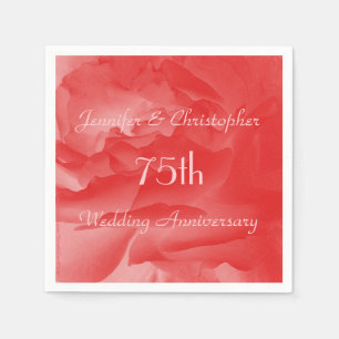 Serviette Jetable Rose de corail en pastel de rose,