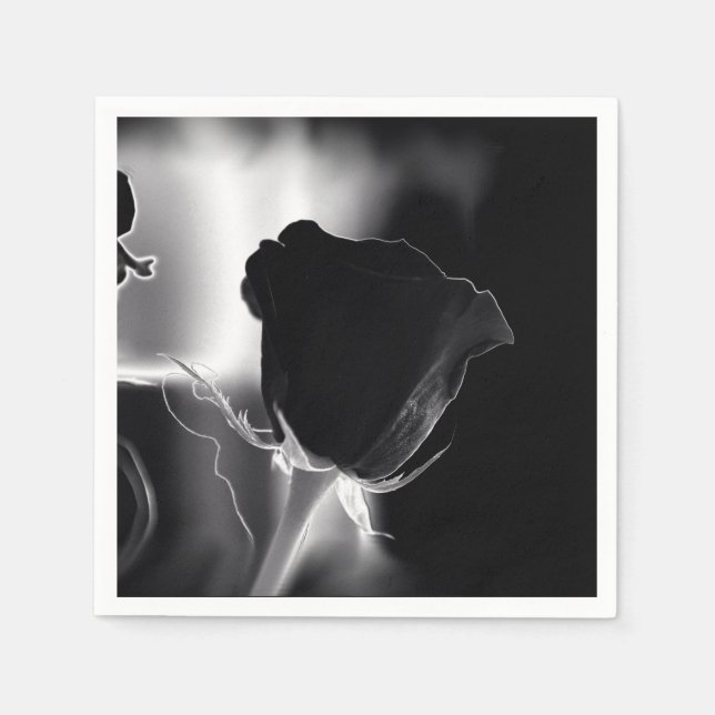 Serviette Jetable Rose Noire (Devant)