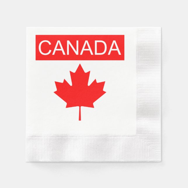 Serviette Jetable Route du phare de Naples drapeau du Canada (Devant)