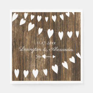 Serviette Jetable Rustic Country Grange Mariage ou Fête des mariées