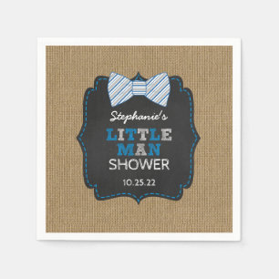 Serviette Jetable Rustique Bow Cravate Little Man Oh Boy décor baby