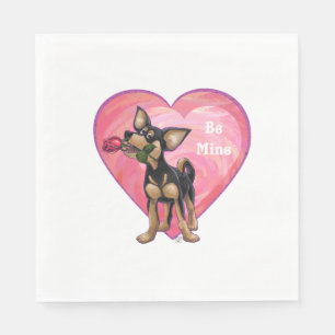 Serviette Jetable Saint-Valentin du Chihuahua