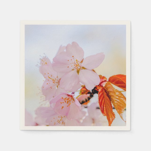 Serviette Jetable Sakura - Fleur de cerisier japonaise (Devant)