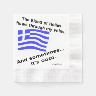 Serviette Jetable Sang de Hellas et Ouzo