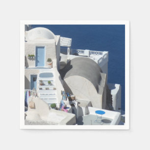 Serviette Jetable Santorin, Grèce
