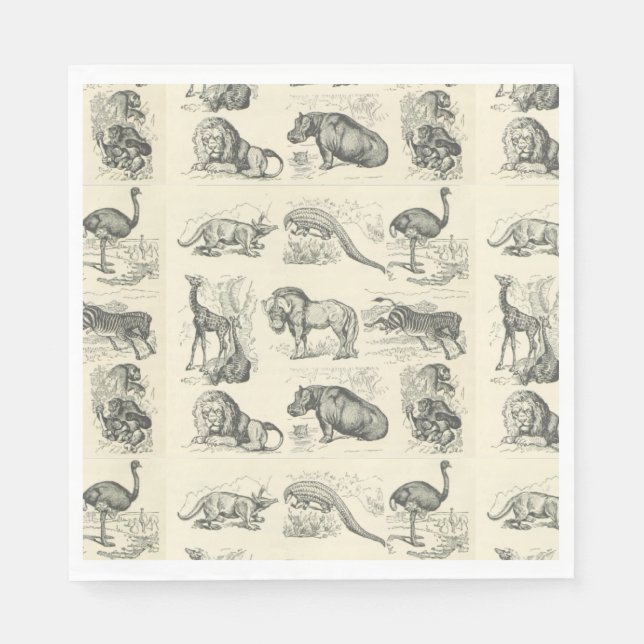 Serviette Jetable Sauvez nos Extraordinaires Beaux Animaux Africains (Devant)